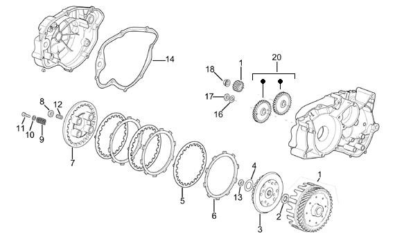 Motor Kupplung - Aprilia Classic 50ccm 2T LC 1992- 86