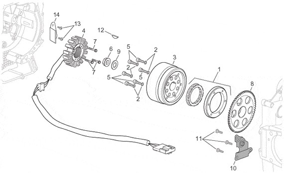 Motor Lichtmaschine - Aprilia Atlantic 500ccm 4T LC 2001- ZD4PT
