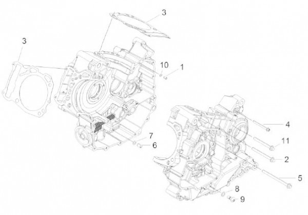 Motor Kurbelgehäuse II - Aprilia Caponord 1200ccm 4T 8V LC 2013- ZD4VK