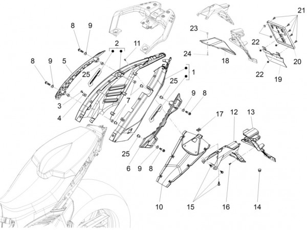 Fahrgestell Seitenverkleidungen - Aprilia Caponord 1200ccm 4T 8V LC 2016- ZD4VK000