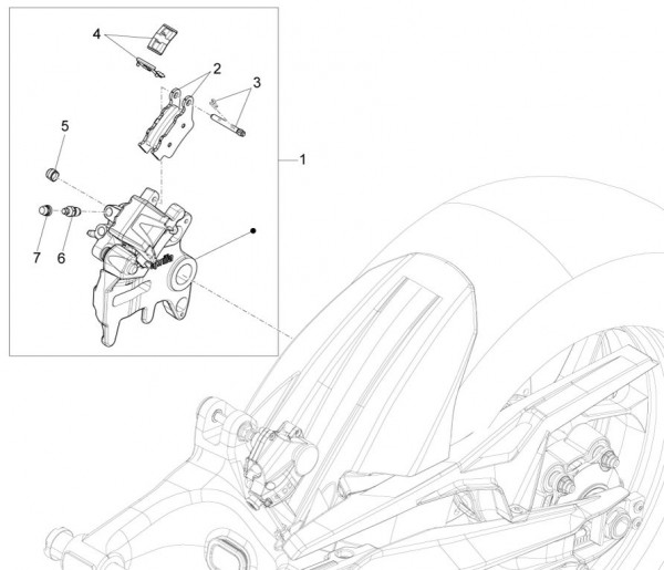 Bowdenzüge Bremsanlage hinten - Aprilia Caponord 1200ccm 4T 8V LC 2014- ZD4VK001