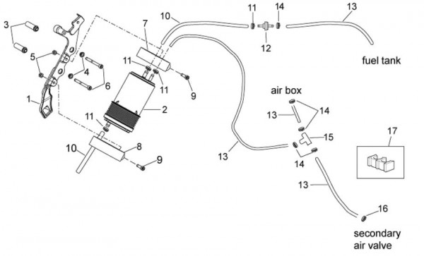 Fahrgestell Benzindampfrückführung - Aprilia SXV 450ccm 4T LC 2011- ZD4VSU40