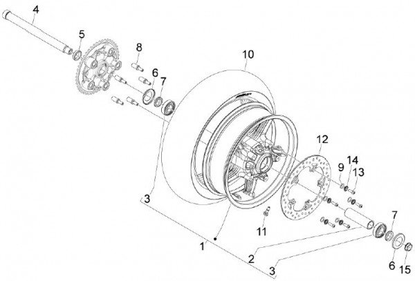 Radaufhängung Hinterrad - Aprilia SRV 850ccm 4T 8V LC 2012- ZAPM55103