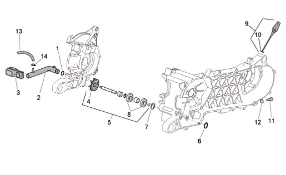 Motor Wasserpumpe - Aprilia SR 50ccm 2T LC 2010- ZD4VFD00