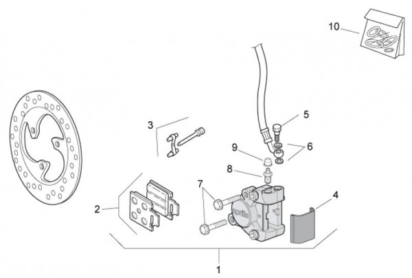 Bowdenzüge Bremsanlage vorn Heng Tong - Aprilia SR 50ccm 2T LC 2013- ZD4VFD00