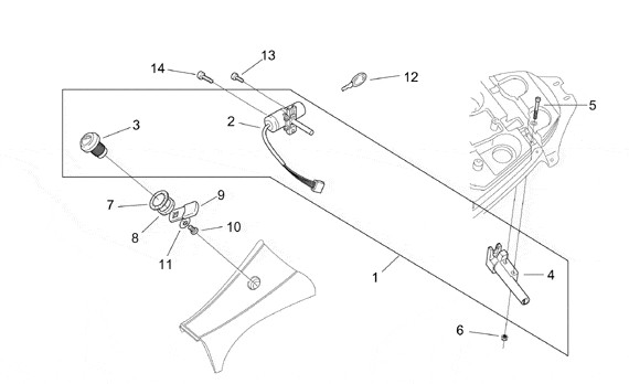 Elektrische Anlage Schloßsatz - Aprilia SR 50ccm 2T AC 2000- ZD4RLA
