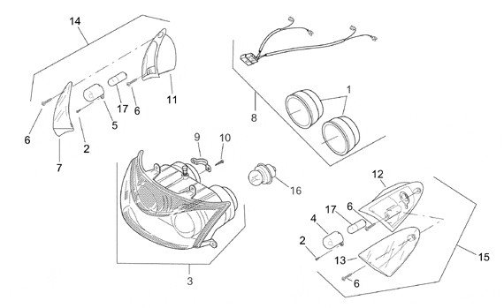 Elektrische Anlage Scheinwerfer - Aprilia SR 50ccm 2T AC 2001- ZD4RLA