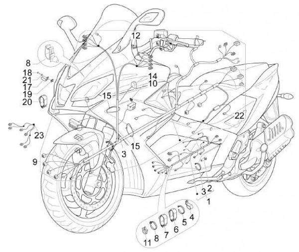 Elektrische Anlage Kabelbaum - Aprilia SRV 850ccm 4T 8V LC 2012- ZAPM55103