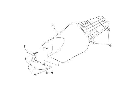 Fahrgestell Sitz - Aprilia SR 50ccm 2T AC 2002- ZD4LY
