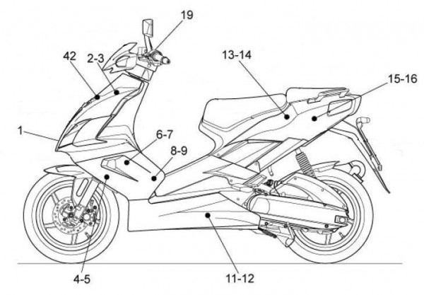 Fahrgestell Dekore 2008 silber - Aprilia SR 50ccm 2T LC 2008- ZD4VFD00
