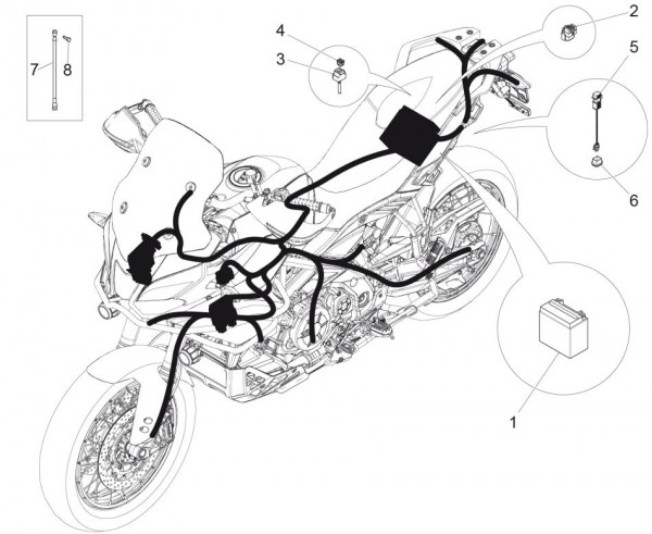 Elektrische Anlage Batterie - Aprilia Caponord Rally 1200ccm 4T 8V LC 2016- ZD4VKB00X