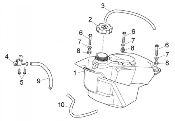 Fahrgestell Benzintank - Aprilia SX 125ccm 2T LC 2011- ZD4SXA00