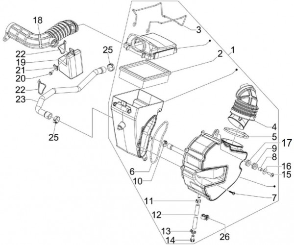 Motor Luftfilter - Aprilia SRV 850ccm 4T 8V LC 2014- ZAPM55104