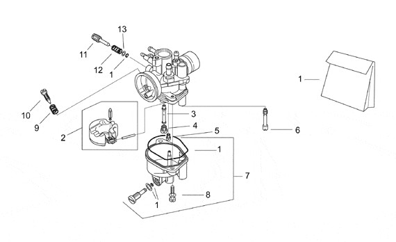 Motor Vergaserkomponenten - Aprilia Area 51 50ccm 2T LC 1998- ZD4MY