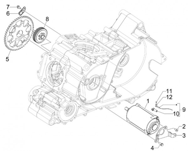 Motor Anlasser - Aprilia SRV 850ccm 4T 8V LC 2014- ZAPM55103