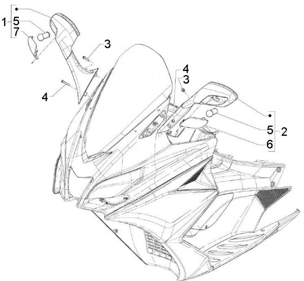 Lenker Rückspiegel - Aprilia SRV 850ccm 4T 8V LC 2012- ZAPM55103