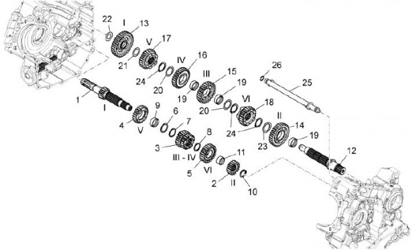 Motor Schaltgetriebe - Aprilia Dorsoduro 1200ccm 4T LC 2011- ZD4TV