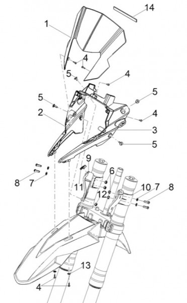 Fahrgestell Verkleidungen vorn - Aprilia SX 50ccm 2T LC 2018- ZD4KKB03