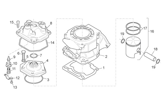 Motor Zylinder - Aprilia SX 125ccm 2T LC 2008- ZD4SXA00