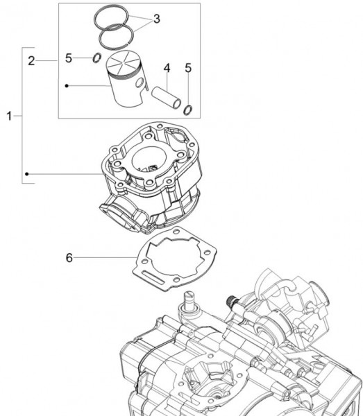 Motor Zylinder - Aprilia SX 50ccm 2T LC 2018- ZD4KKB03