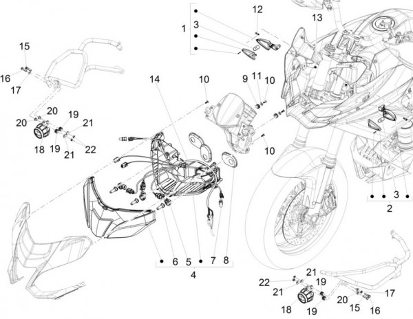 Elektrische Anlage Scheinwerfer - Aprilia Caponord Rally 1200ccm 4T 8V LC 2015- ZD4VKB000
