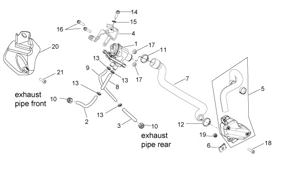 Motor Sekundärluftsystem - Aprilia SXV 550ccm 4T LC 2009- ZD4VSS