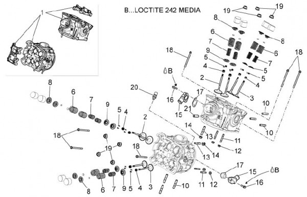 Motor Zylinderkopf - Aprilia Dorsoduro 1200ccm 4T LC 2010- ZD4TV