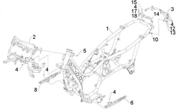 Fahrgestell Rahmen - Aprilia SRV 850ccm 4T 8V LC 2012- ZAPM55103