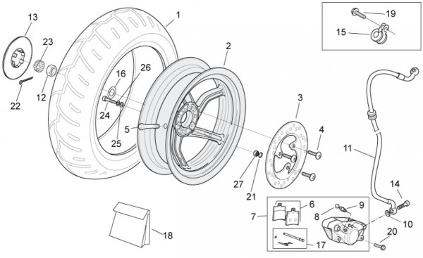 Radaufhängung Hinterrad - Aprilia SR 50ccm 2T LC 2014- ZD4VFD00