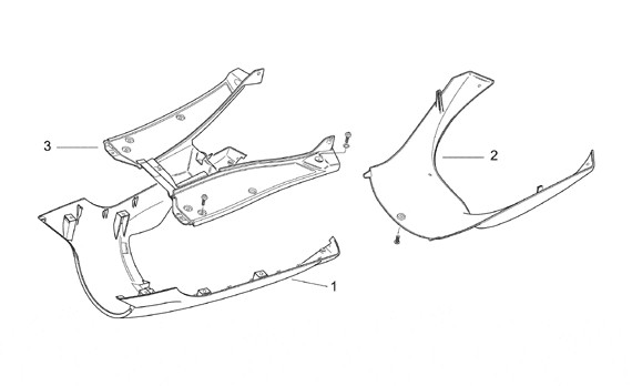 Fahrgestell Fußraumabdeckungen - Aprilia SR 50ccm 2T AC 1998- ZD4LY