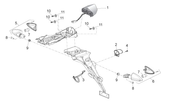 Elektrische Anlage Rücklicht - Aprilia SXV 450ccm 4T LC 2009- ZD4VSR