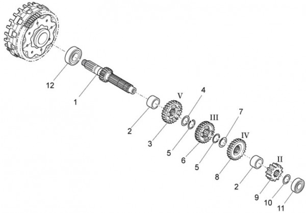 Motor Vorgelegewelle - Aprilia SXV 550ccm 4T LC 2010- ZD4VSS