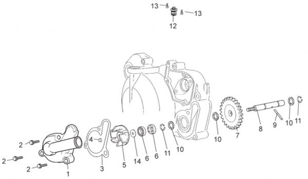 Motor Wasserpumpe - Aprilia SX 50ccm 2T LC 2017- ZD4SWA00