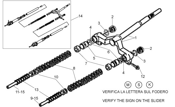 Radaufhängung Vorderradgabel I - Aprilia SR 50ccm 2T AC 2000- ZD4RLA