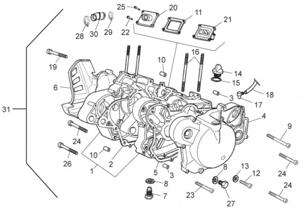 Motor Motor - Aprilia SX 50ccm 2T LC 2014- ZD4PVG01