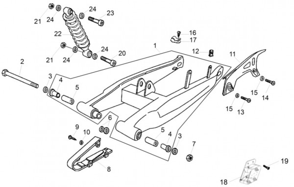 Radaufhängung Schwinge - Aprilia SX 50ccm 2T LC 2014- ZD4PVG01