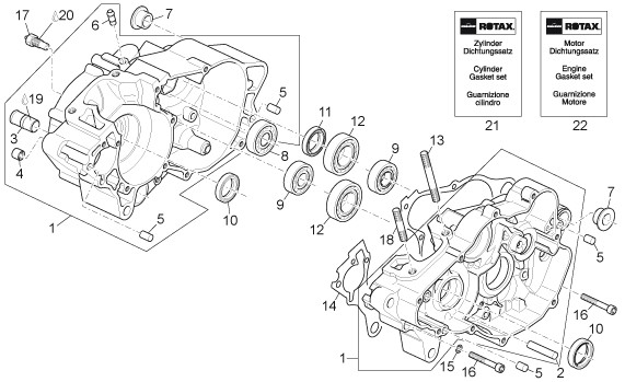 Motor Kurbelgehäuse - Aprilia SX 125ccm 2T LC 2008- ZD4SXA00
