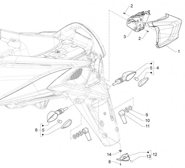 Elektrische Anlage Rücklicht - Aprilia SRV 850ccm 4T 8V LC 2013- ZAPM55103