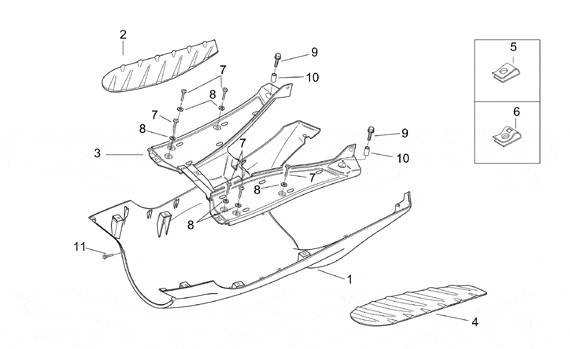 Fahrgestell Spoiler - Aprilia SR 50ccm 2T AC 2000- ZD4RLA