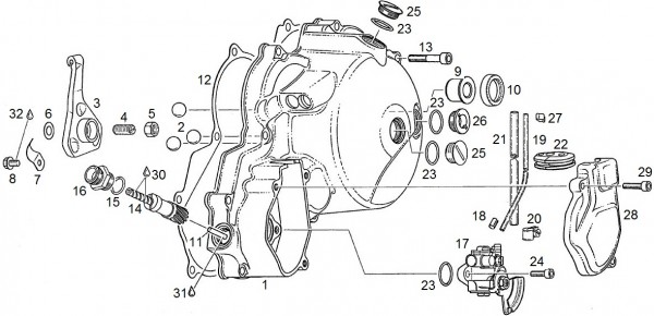 Motor Kupplungsdeckel - Aprilia AF1 125ccm 2T LC 1993- ZD4FM