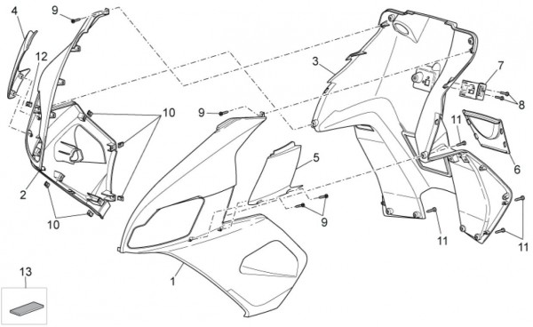 Fahrgestell Frontschild II - Aprilia SR 50ccm 2T LC 2014- ZD4VFD00