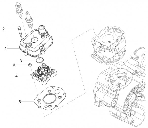 Motor Zylinderkopf - Aprilia SX 50ccm 2T LC 2018- ZD4KKB01
