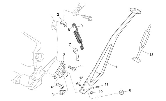 Fahrgestell Hauptständer - Aprilia SXV 550ccm 4T LC 2006- ZD4VSS