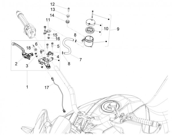 Lenker Lenker rechts - Aprilia Caponord 1200ccm 4T 8V LC 2016- ZD4VK000