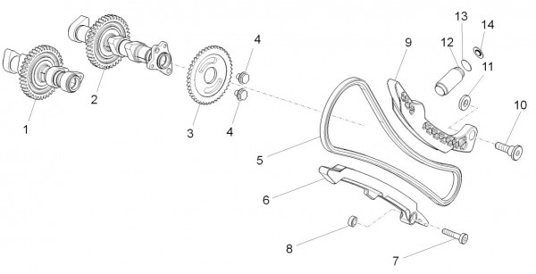 Motor Zylindersteuerung vorn - Aprilia Tuono V4 1100ccm 4T LC 2018- ZD4KGA00
