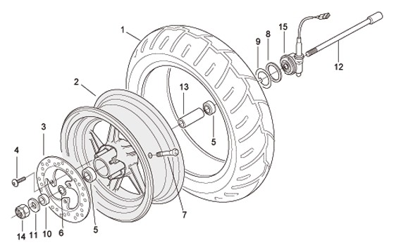 Radaufhängung Vorderrad - Aprilia SR 50ccm 2T LC 2010- ZD4VFD00