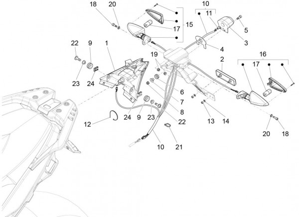 Elektrische Anlage Rücklicht - Aprilia Caponord Rally 1200ccm 4T 8V LC 2016- ZD4VKB000