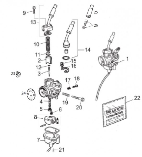 Motor Vergaser - Aprilia SX 50ccm 2T LC 2014- ZD4PVL