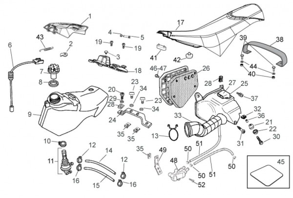 Fahrgestell Benzintank - Aprilia SX 50ccm 2T LC 2014- ZD4PVL