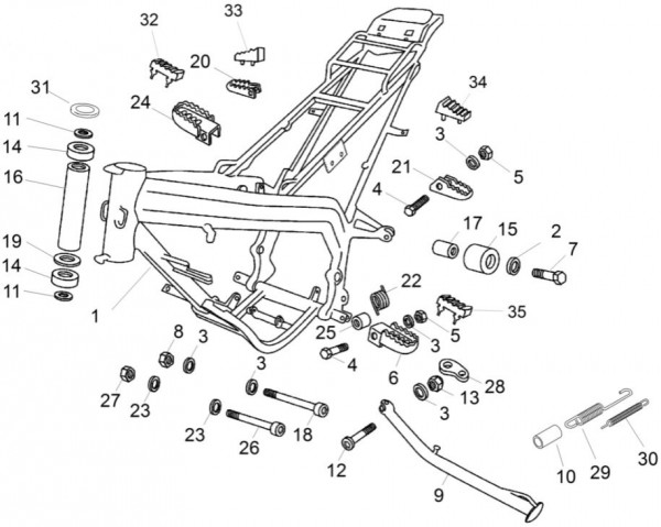 Fahrgestell Rahmen - Aprilia SX 50ccm 2T LC 2014- ZD4PVG01